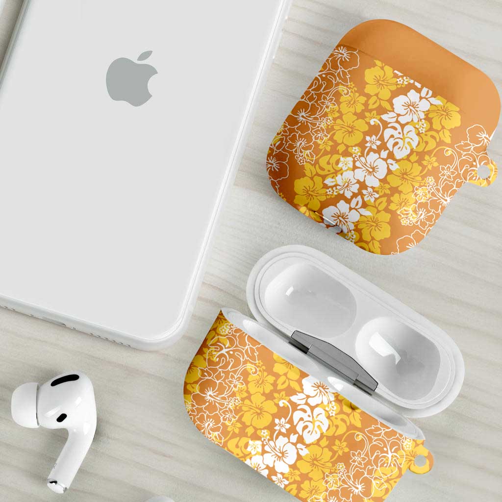 Hawaiian Lei Day AirPods Case Gold Hibiscus Flowers Lei Art - Polynesian Pride
