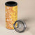 Hawaiian Lei Day 4 in 1 Can Cooler Tumbler Gold Hibiscus Flowers Lei Art