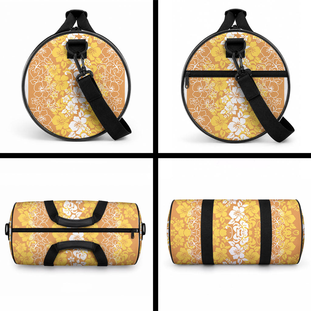 Hawaiian Lei Day Duffle Bag Gold Hibiscus Flowers Lei Art LT9 - Polynesian Pride