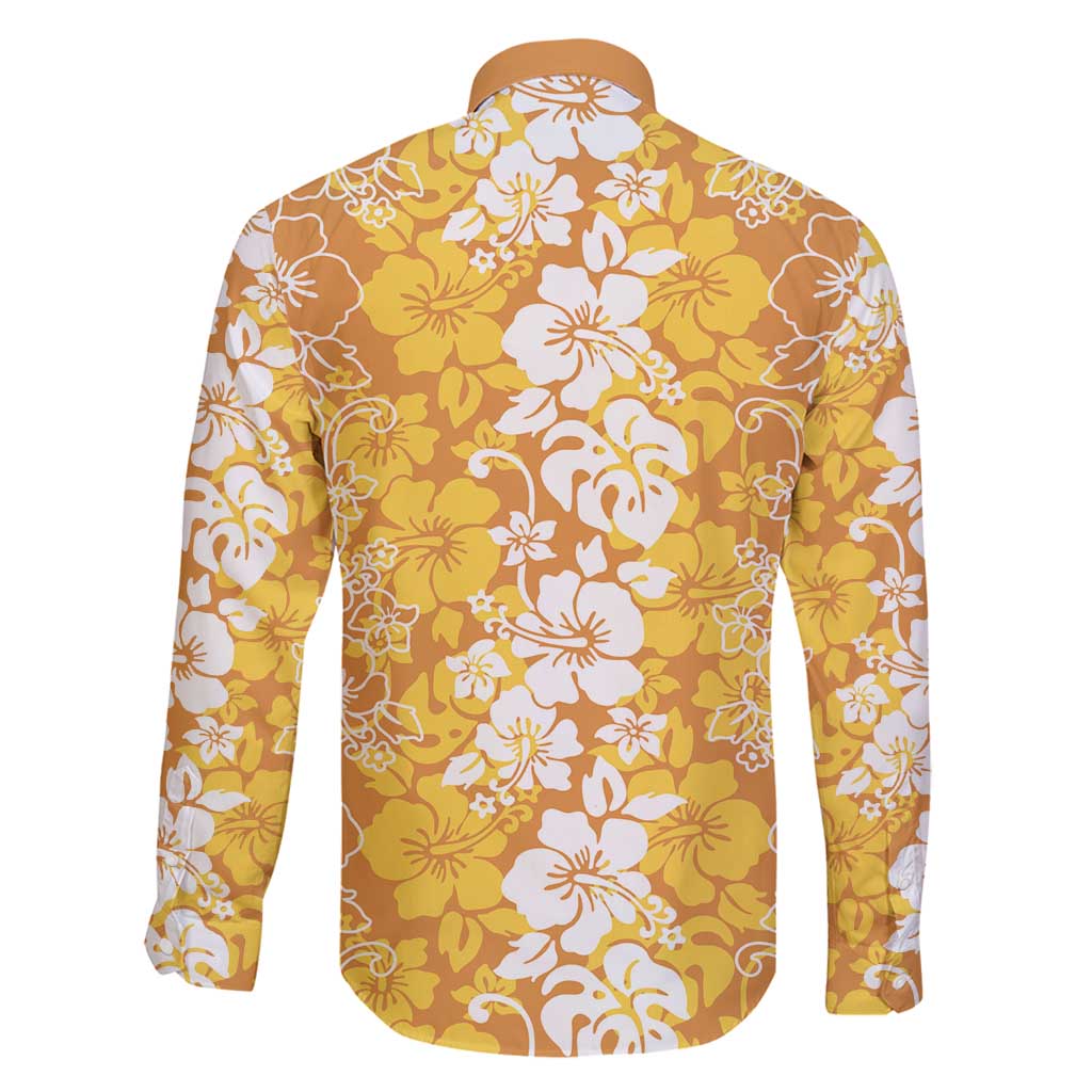 Hawaiian Lei Day Family Matching Tank Maxi Dress and Hawaiian Shirt Gold Hibiscus Flowers Lei Art LT9 - Polynesian Pride