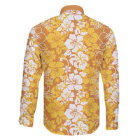 Hawaiian Lei Day Family Matching Tank Maxi Dress and Hawaiian Shirt Gold Hibiscus Flowers Lei Art LT9 - Polynesian Pride