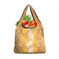 Hawaiian Lei Day Grocery Bag Gold Hibiscus Flowers Lei Art LT9 1-pack One Size Gold - Polynesian Pride