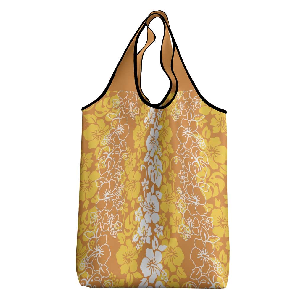 Hawaiian Lei Day Grocery Bag Gold Hibiscus Flowers Lei Art LT9 - Polynesian Pride