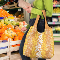 Hawaiian Lei Day Grocery Bag Gold Hibiscus Flowers Lei Art LT9 - Polynesian Pride