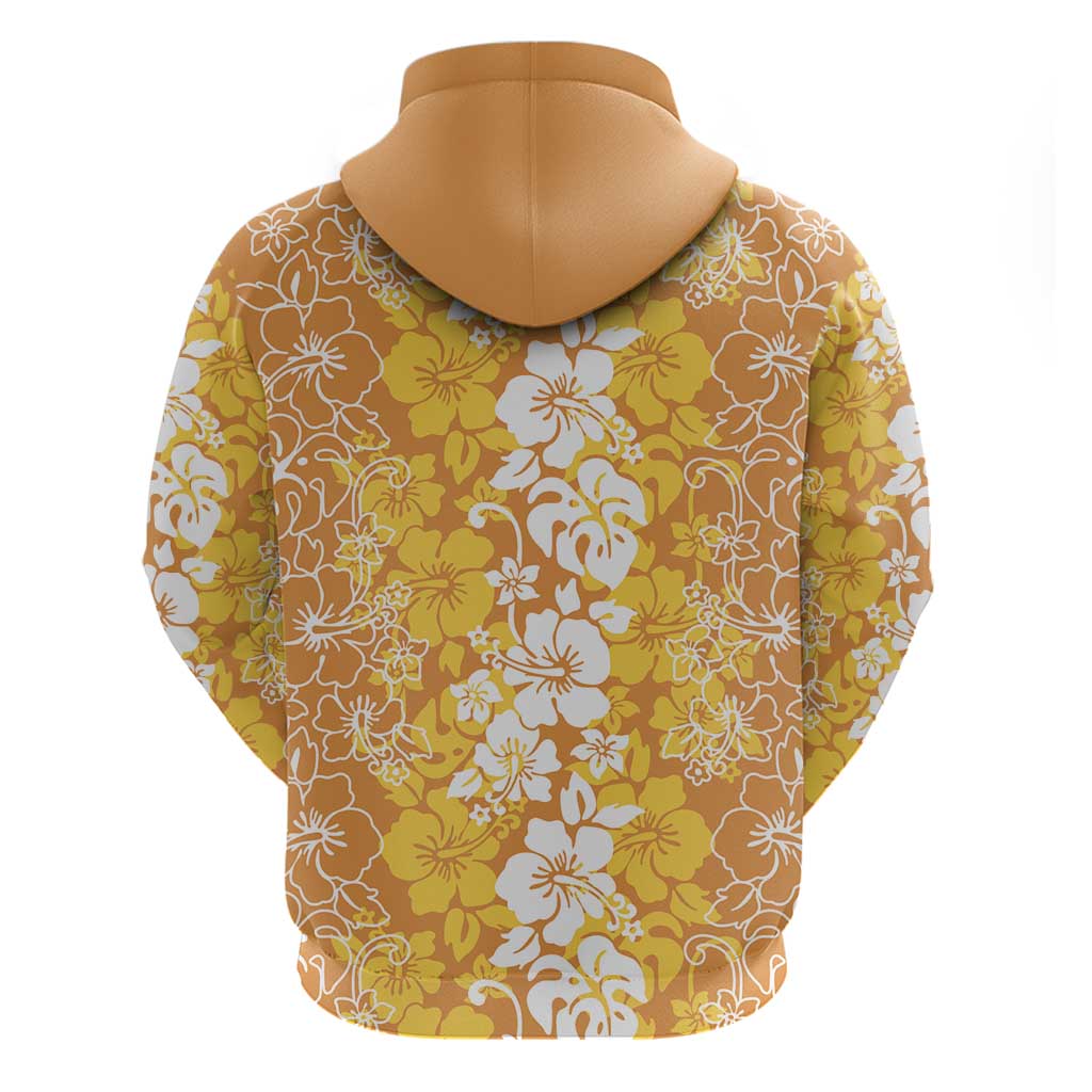 Hawaiian Lei Day Hoodie Gold Hibiscus Flowers Lei Art