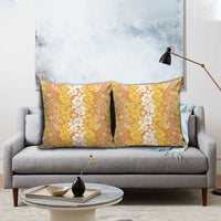 Hawaiian Lei Day Pillow Cover Gold Hibiscus Flowers Lei Art - Polynesian Pride
