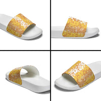 Hawaiian Lei Day Slide Sandals Gold Hibiscus Flowers Lei Art LT9 - Polynesian Pride