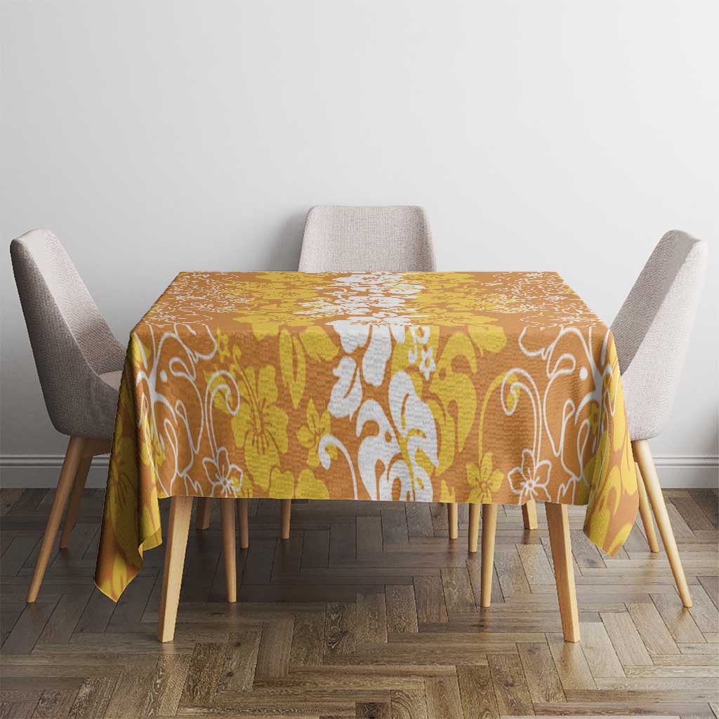 Hawaiian Lei Day Tablecloth Gold Hibiscus Flowers Lei Art LT9 - Polynesian Pride