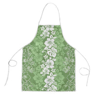 Hawaiian Lei Day Apron Green Hibiscus Flowers Lei Art - Polynesian Pride