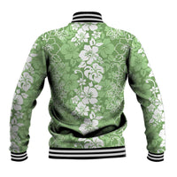 Hawaiian Lei Day Baseball Jacket Green Hibiscus Flowers Lei Art LT9 - Polynesian Pride