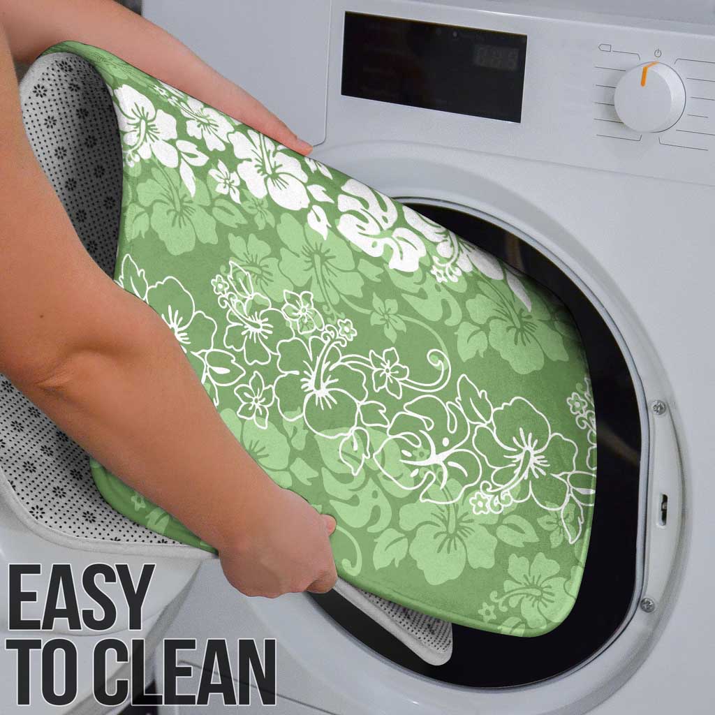 Hawaiian Lei Day Bathroom Set Green Hibiscus Flowers Lei Art - Polynesian Pride