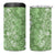 Hawaiian Lei Day 4 in 1 Can Cooler Tumbler Green Hibiscus Flowers Lei Art