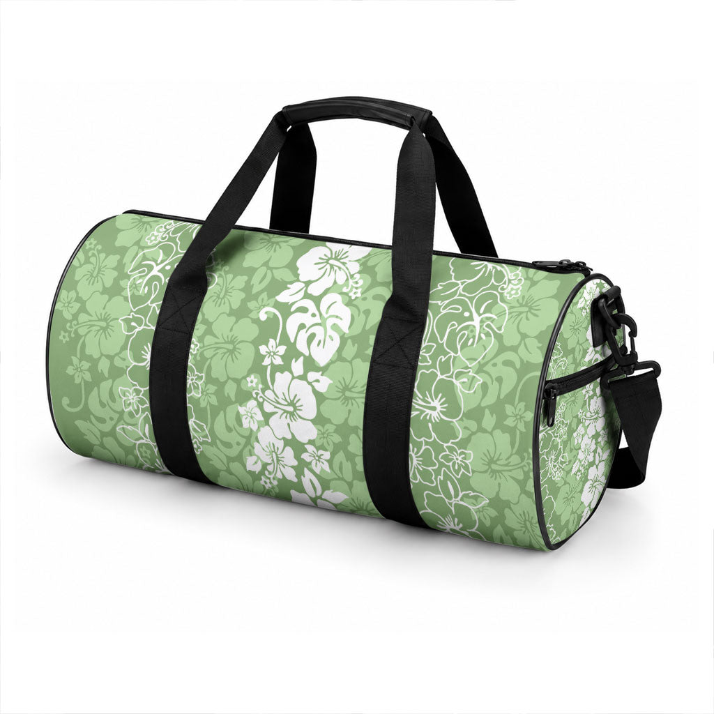 Hawaiian Lei Day Duffle Bag Green Hibiscus Flowers Lei Art LT9 - Polynesian Pride