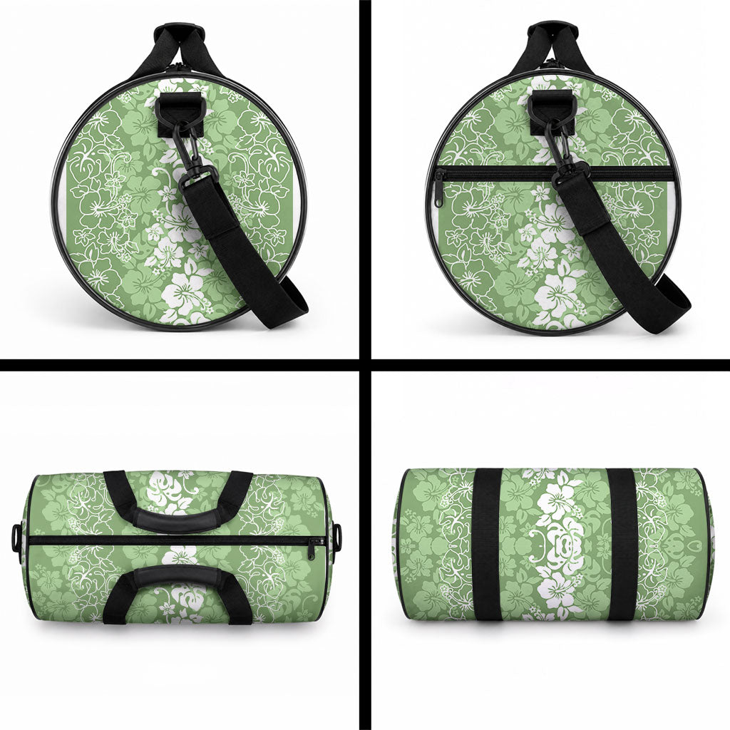 Hawaiian Lei Day Duffle Bag Green Hibiscus Flowers Lei Art LT9 - Polynesian Pride