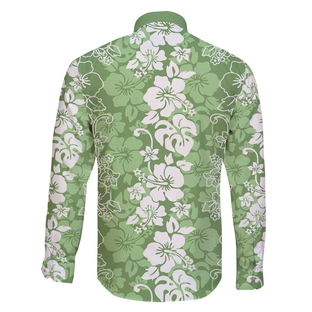 Hawaiian Lei Day Family Matching Mermaid Dress and Hawaiian Shirt Green Hibiscus Flowers Lei Art LT9 - Polynesian Pride