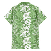 Hawaiian Lei Day Family Matching Summer Maxi Dress and Hawaiian Shirt Green Hibiscus Flowers Lei Art LT9 - Polynesian Pride