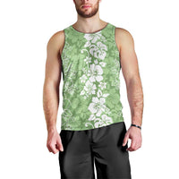 Hawaiian Lei Day Men Tank Top Green Hibiscus Flowers Lei Art LT9 - Polynesian Pride