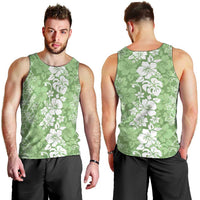Hawaiian Lei Day Men Tank Top Green Hibiscus Flowers Lei Art LT9 - Polynesian Pride