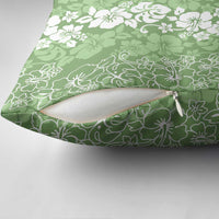 Hawaiian Lei Day Pillow Cover Green Hibiscus Flowers Lei Art - Polynesian Pride