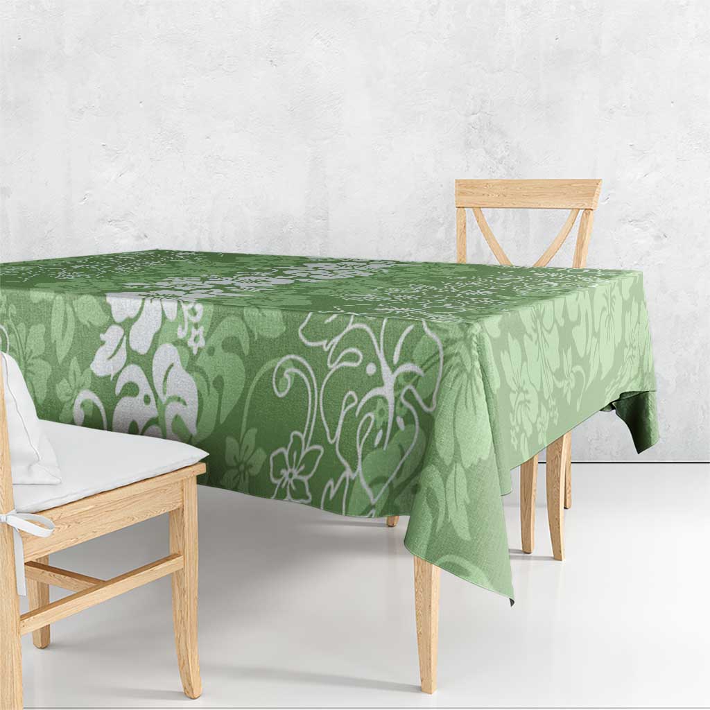 Hawaiian Lei Day Tablecloth Green Hibiscus Flowers Lei Art LT9 - Polynesian Pride