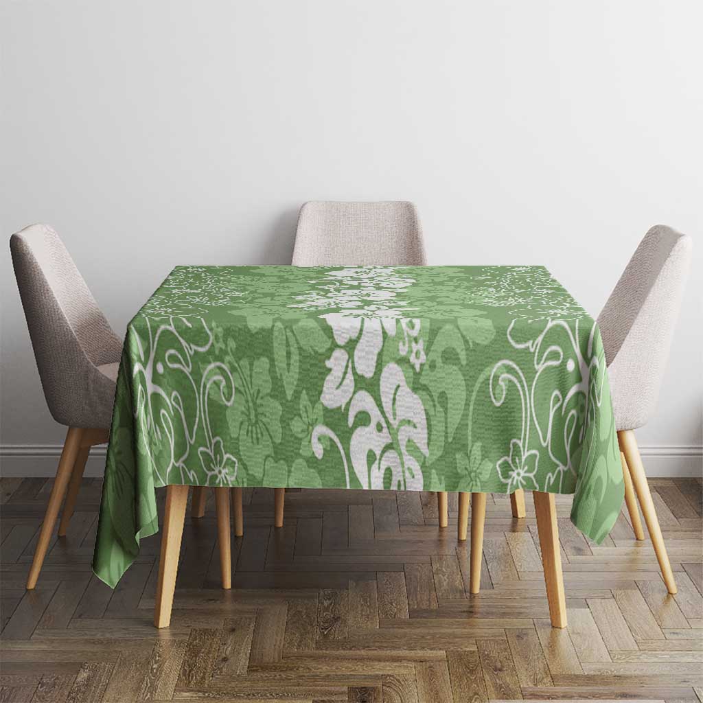 Hawaiian Lei Day Tablecloth Green Hibiscus Flowers Lei Art LT9 - Polynesian Pride