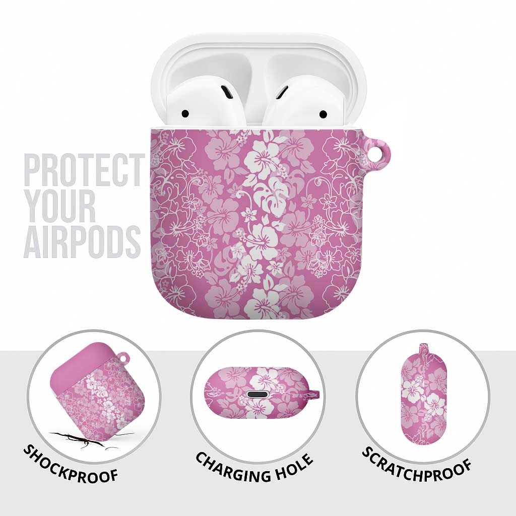 Hawaiian Lei Day AirPods Case Pink Hibiscus Flowers Lei Art - Polynesian Pride