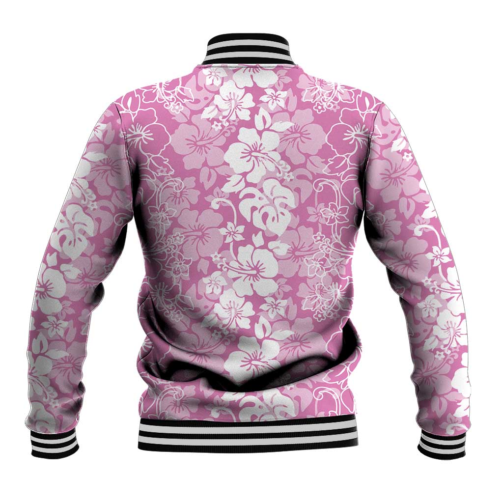Hawaiian Lei Day Baseball Jacket Pink Hibiscus Flowers Lei Art LT9 - Polynesian Pride