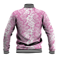 Hawaiian Lei Day Baseball Jacket Pink Hibiscus Flowers Lei Art LT9 - Polynesian Pride