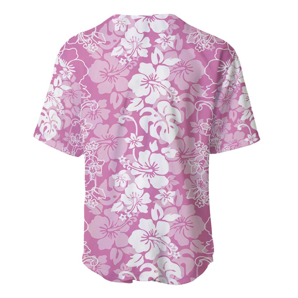 Hawaiian Lei Day Baseball Jersey Pink Hibiscus Flowers Lei Art LT9 - Polynesian Pride