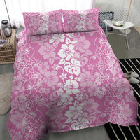 Hawaiian Lei Day Bedding Set Pink Hibiscus Flowers Lei Art