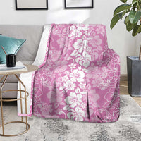 Hawaiian Lei Day Blanket Pink Hibiscus Flowers Lei Art