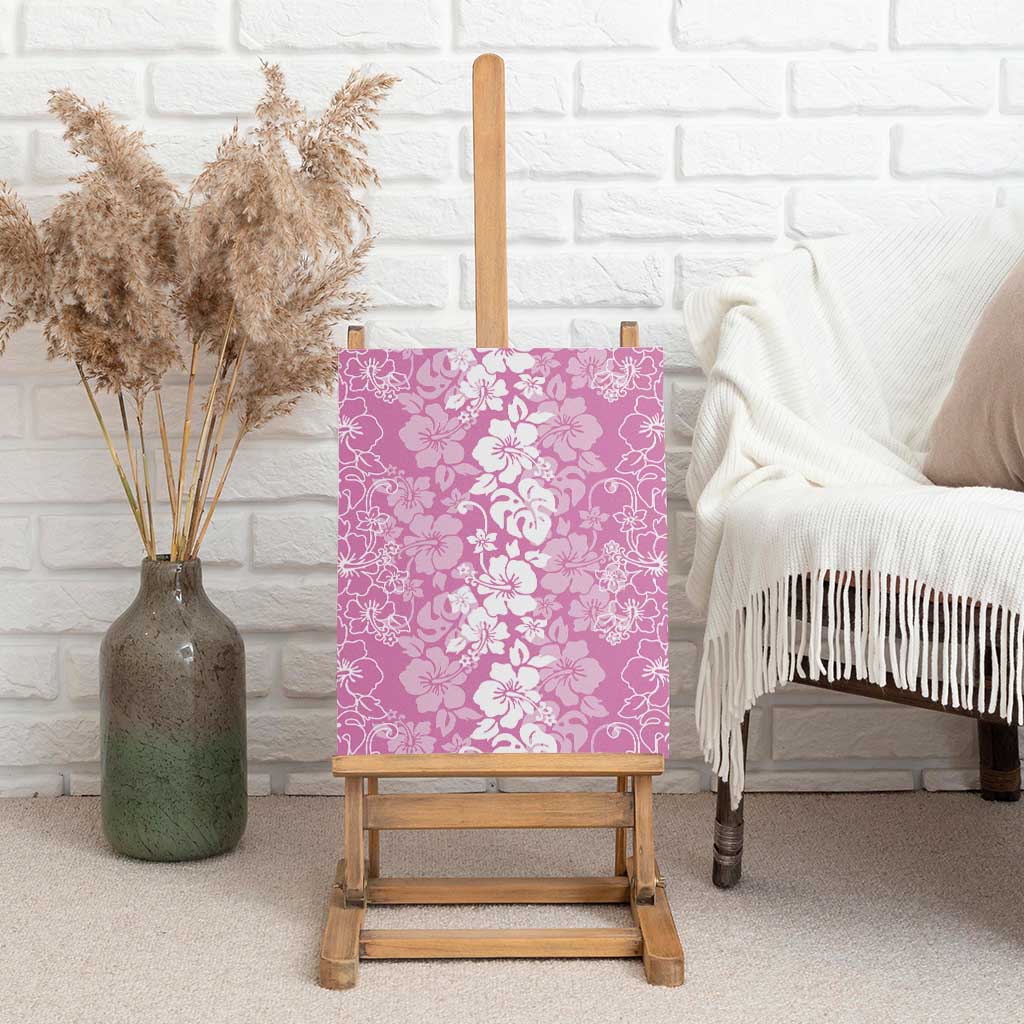 Hawaiian Lei Day Canvas Wall Art Pink Hibiscus Flowers Lei Art