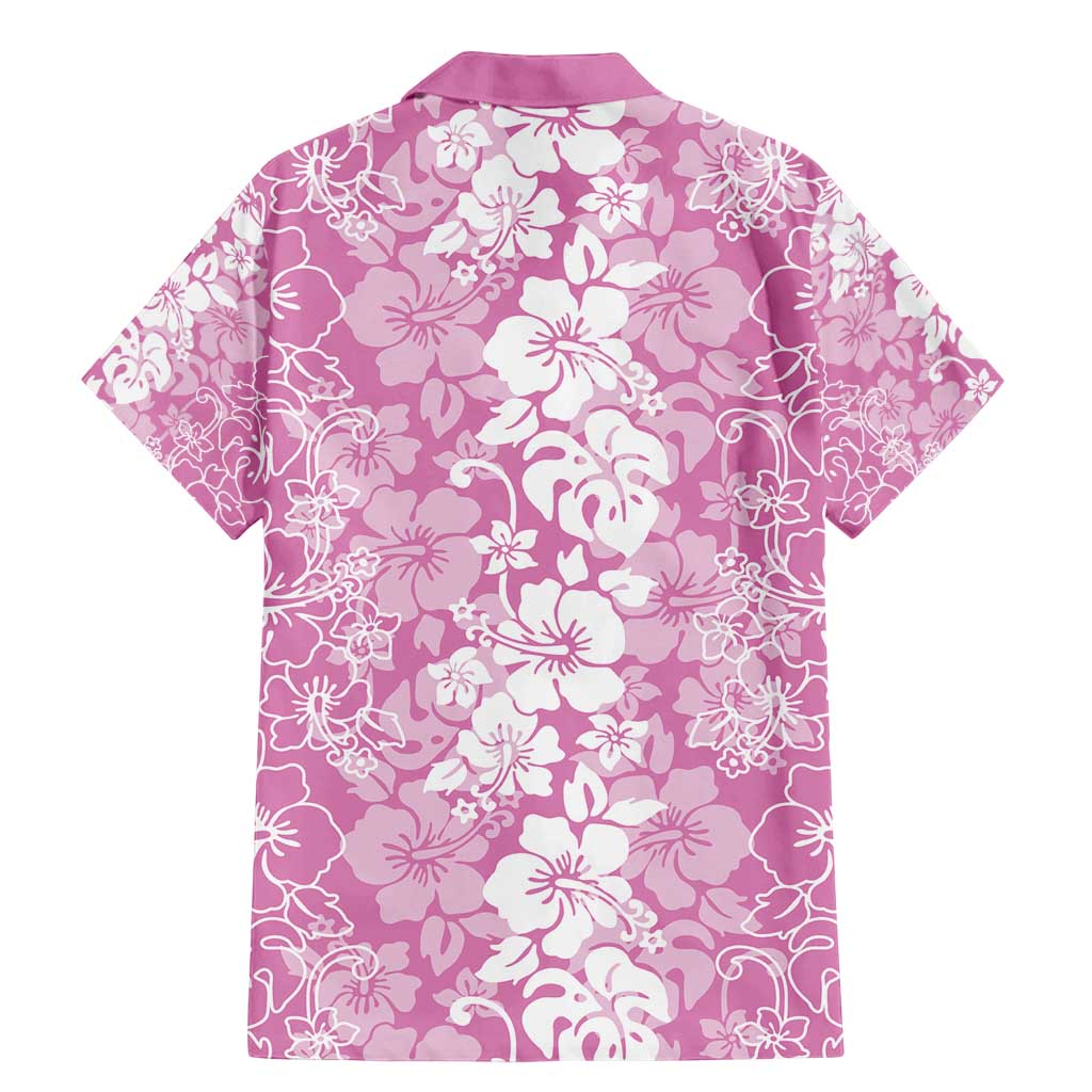 Hawaiian Lei Day Family Matching Mermaid Dress and Hawaiian Shirt Pink Hibiscus Flowers Lei Art LT9 - Polynesian Pride