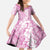 Hawaiian Lei Day Family Matching Off The Shoulder Long Sleeve Dress and Hawaiian Shirt Pink Hibiscus Flowers Lei Art
