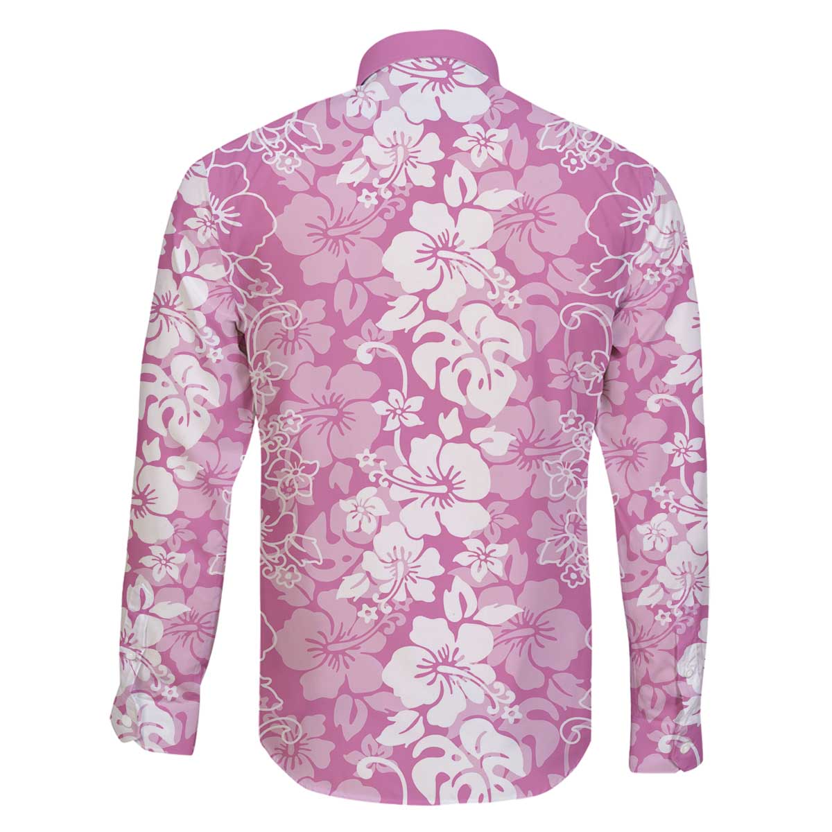 Hawaiian Lei Day Family Matching Off The Shoulder Long Sleeve Dress and Hawaiian Shirt Pink Hibiscus Flowers Lei Art