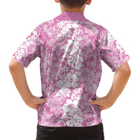 Hawaiian Lei Day Family Matching Summer Maxi Dress and Hawaiian Shirt Pink Hibiscus Flowers Lei Art LT9 - Polynesian Pride