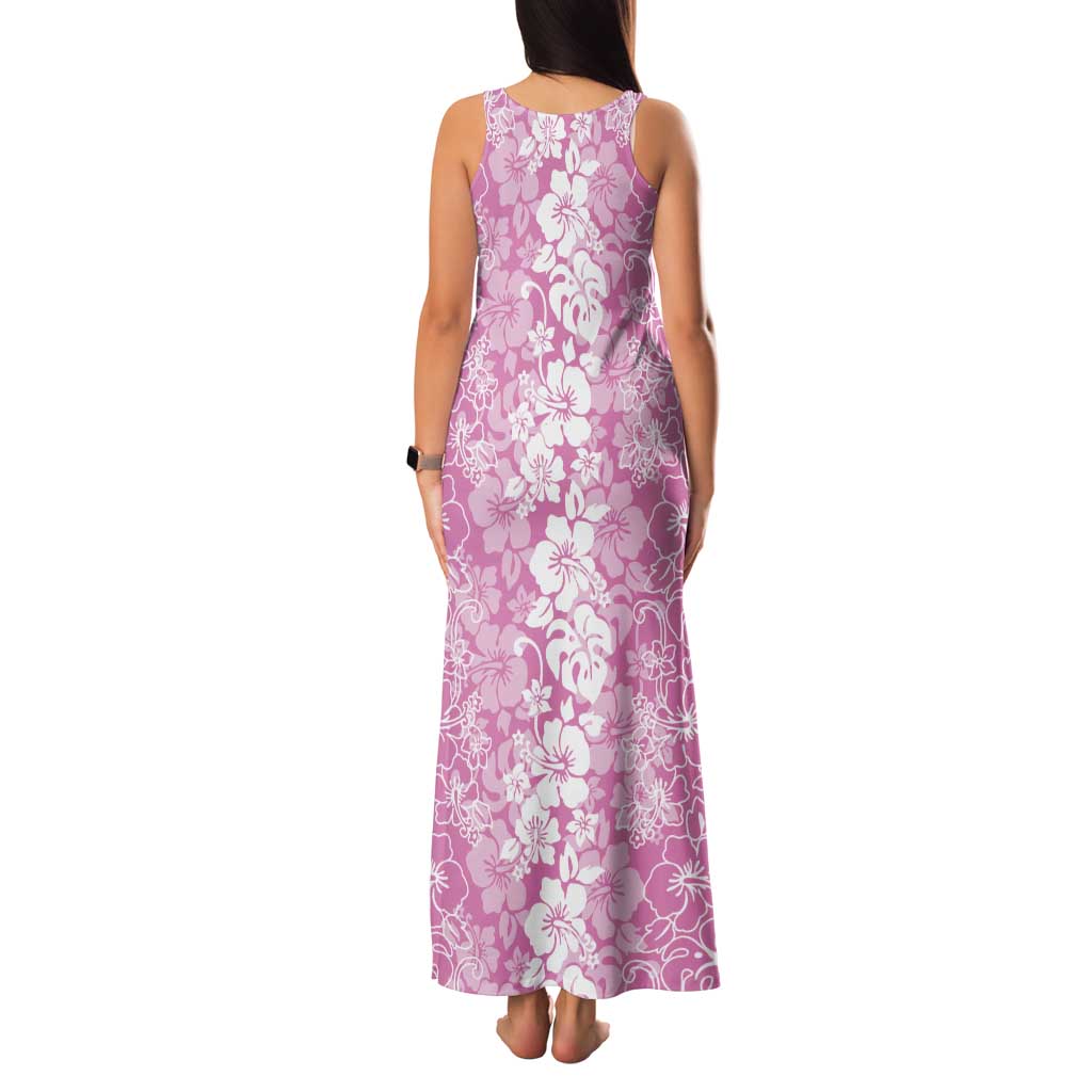 Hawaiian Lei Day Family Matching Tank Maxi Dress and Hawaiian Shirt Pink Hibiscus Flowers Lei Art LT9 - Polynesian Pride