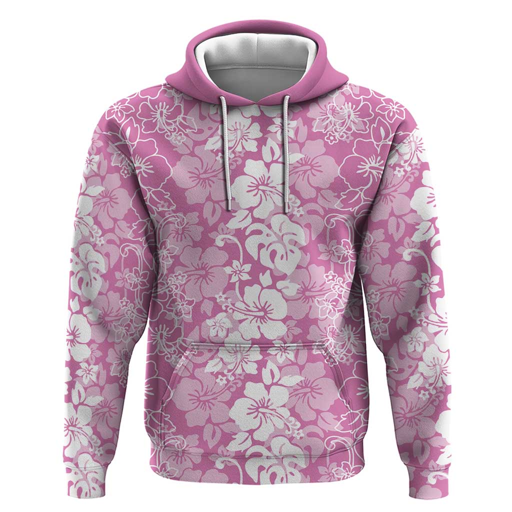 Hawaiian Lei Day Hoodie Pink Hibiscus Flowers Lei Art