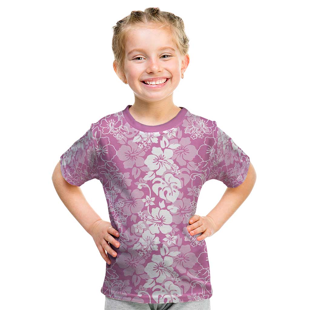 Hawaiian Lei Day Kid T Shirt Pink Hibiscus Flowers Lei Art LT9 Pink - Polynesian Pride