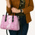 Hawaiian Lei Day Leather Bag Pink Hibiscus Flowers Lei Art - Polynesian Pride