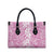 Hawaiian Lei Day Leather Bag Pink Hibiscus Flowers Lei Art - Polynesian Pride