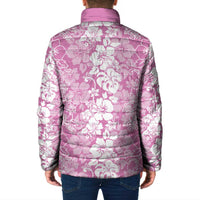 Hawaiian Lei Day Padded Jacket Pink Hibiscus Flowers Lei Art LT9 - Polynesian Pride
