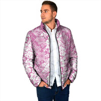 Hawaiian Lei Day Padded Jacket Pink Hibiscus Flowers Lei Art LT9 - Polynesian Pride