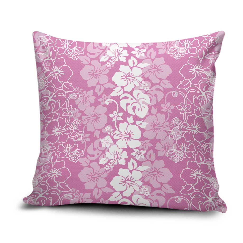 Hawaiian Lei Day Pillow Cover Pink Hibiscus Flowers Lei Art - Polynesian Pride