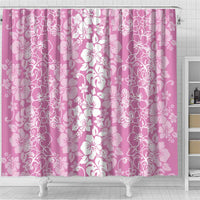 Hawaiian Lei Day Shower Curtain Pink Hibiscus Flowers Lei Art LT9 - Polynesian Pride