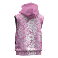 Hawaiian Lei Day Sleeveless Hoodie Pink Hibiscus Flowers Lei Art LT9 - Polynesian Pride