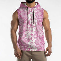 Hawaiian Lei Day Sleeveless Hoodie Pink Hibiscus Flowers Lei Art LT9 - Polynesian Pride