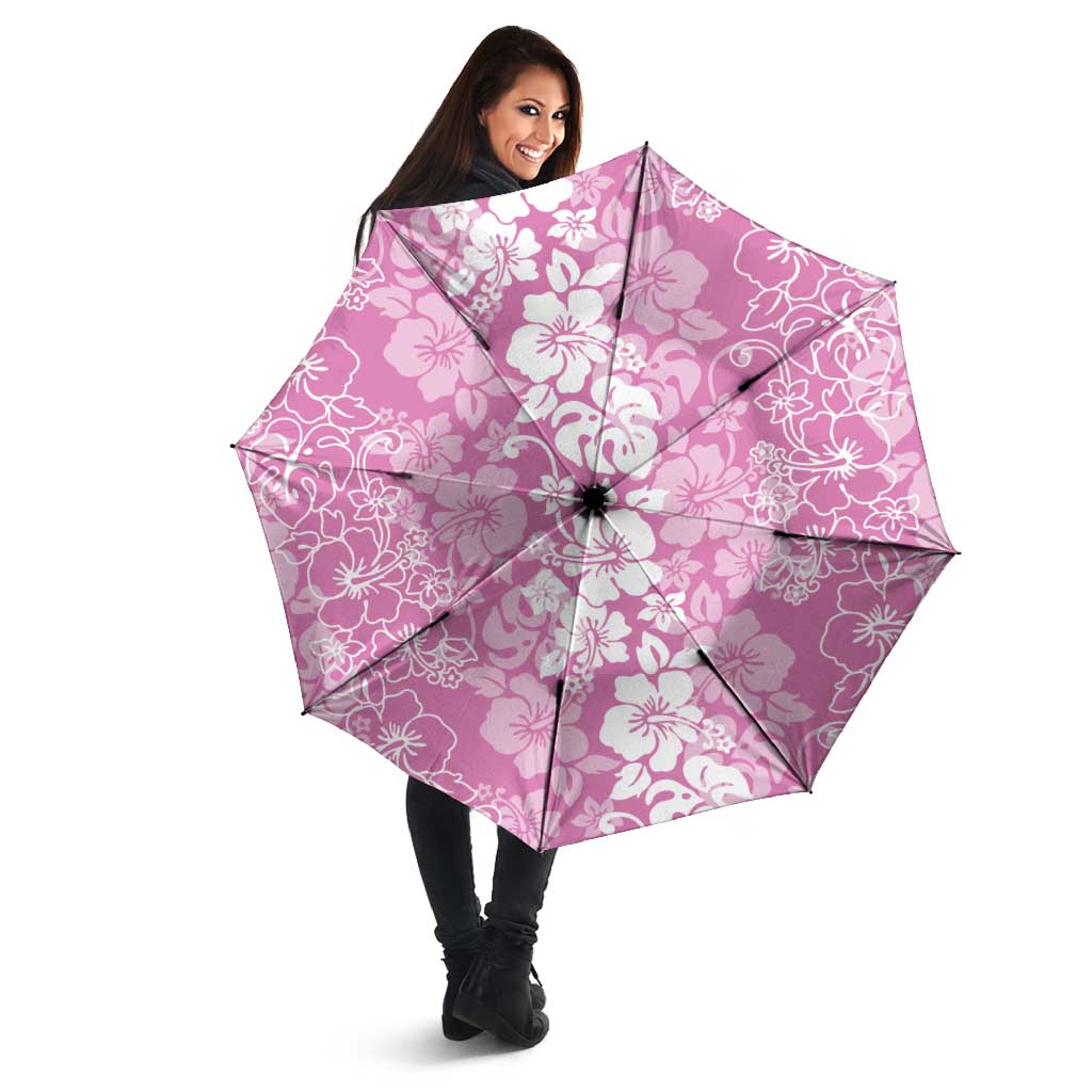 Hawaiian Lei Day Umbrella Pink Hibiscus Flowers Lei Art - Polynesian Pride