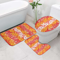 Hawaiian Lei Day Bathroom Set Red Hibiscus Flowers Lei Art - Polynesian Pride