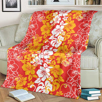 Hawaiian Lei Day Blanket Red Hibiscus Flowers Lei Art LT9 - Polynesian Pride
